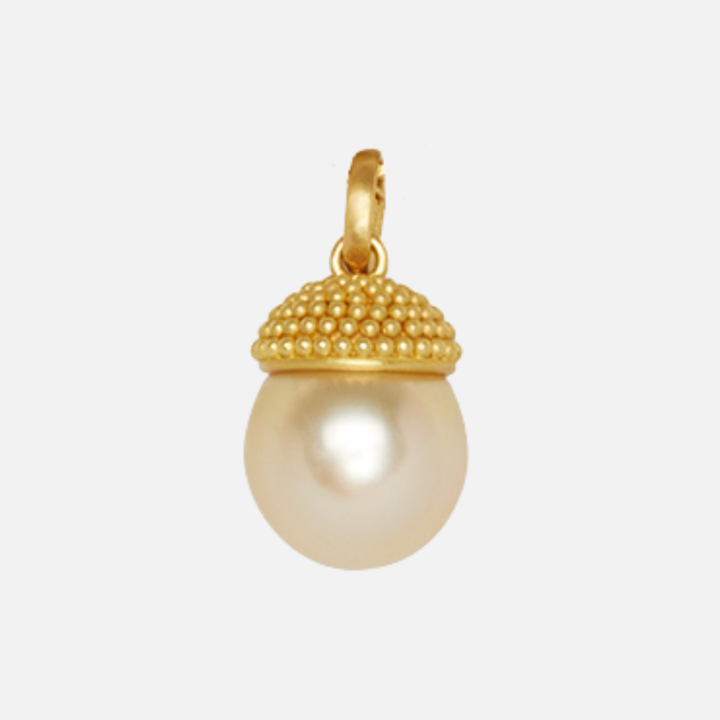 Sonoma Granule Large Golden Pearl Pendant set in 20K Peach Gold Reinstein Ross Goldsmiths