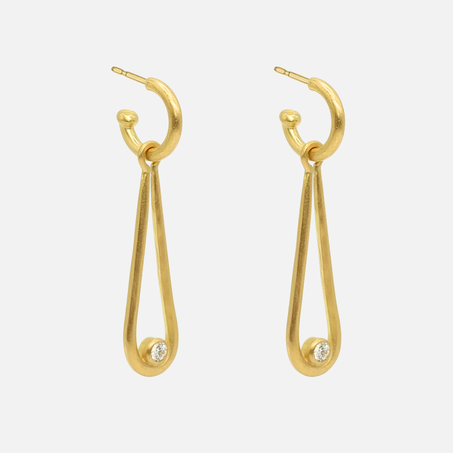 Sonoma Teardrop and Diamond Earrings in 20K Peach Gold Reinstein Ross Goldsmiths