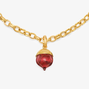 Sonoma Tourmaline Acorn Hammered Pendant in 20K Peach Gold Reinstein Ross Goldsmiths