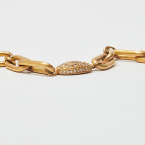 Diamond Match™ Pave Dome Link Large Bracelet in 20K Peach Gold Reinstein Ross Goldsmiths