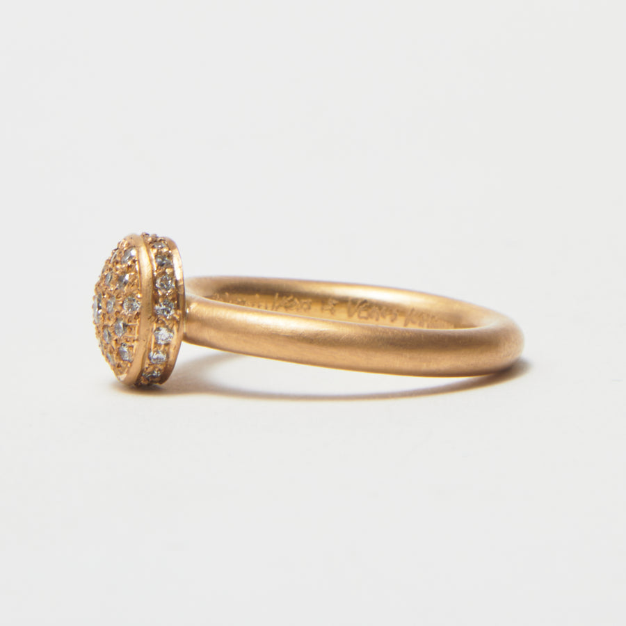 Diamond Match™ Pave Dome Small Ring in 20K Peach Gold Reinstein Ross Goldsmiths