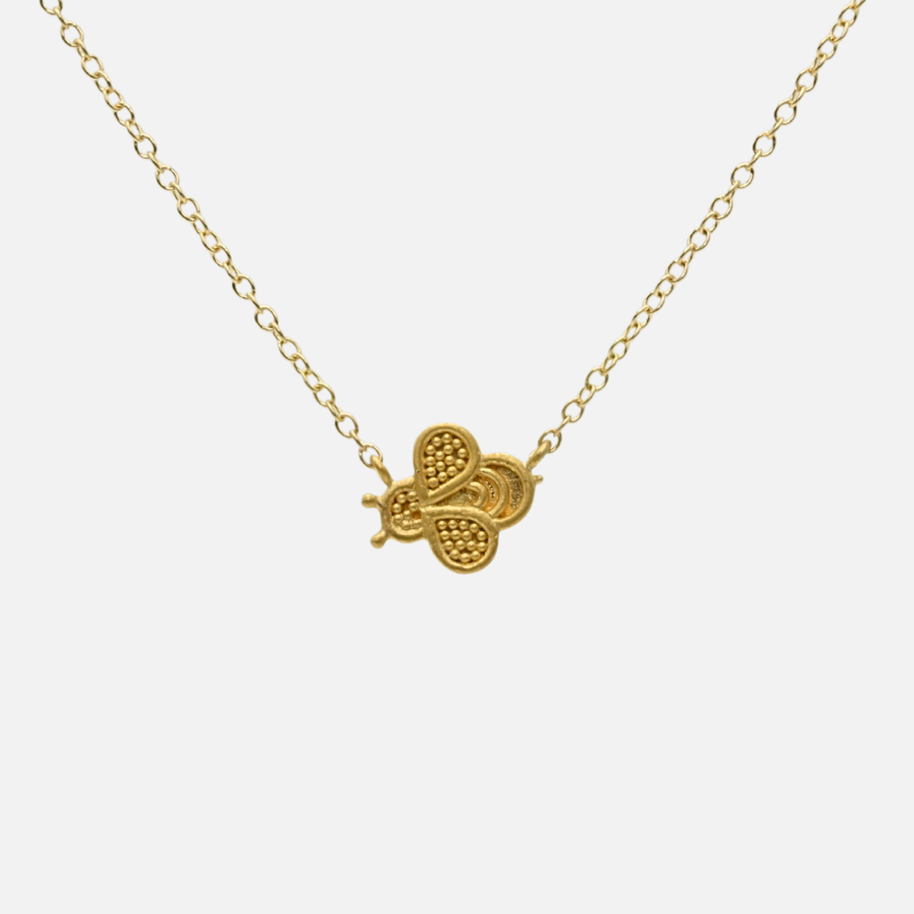Entomo Bee Necklace in 22K Yellow Gold Reinstein Ross Goldsmiths