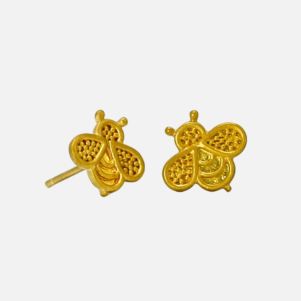 Entomo Bee Stud Earring in 22K Yellow Gold