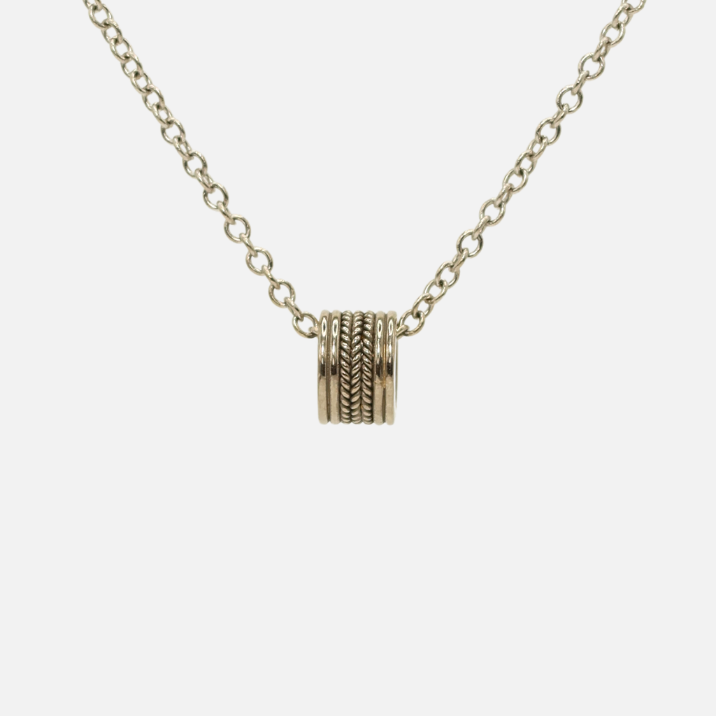 Braid Rondelle Pendant in 18K Alpine Gold