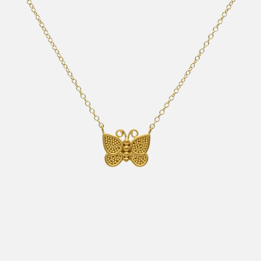 Entomo Butterfly Necklace in 22K Yellow Gold