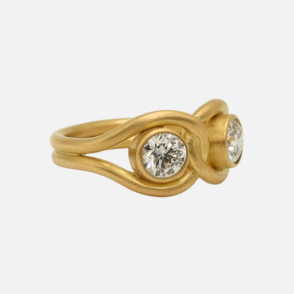 Dyan Toi Et Moi Lab Diamond Ring in 20K Peach Gold Reinstein Ross Goldsmiths