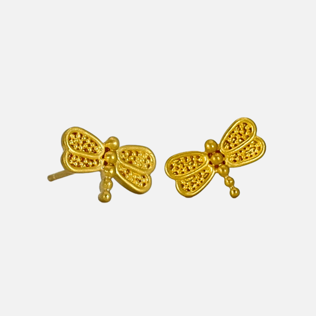Entomo Firefly Stud Earring in 22K Yellow Gold Reinstein Ross Goldsmiths