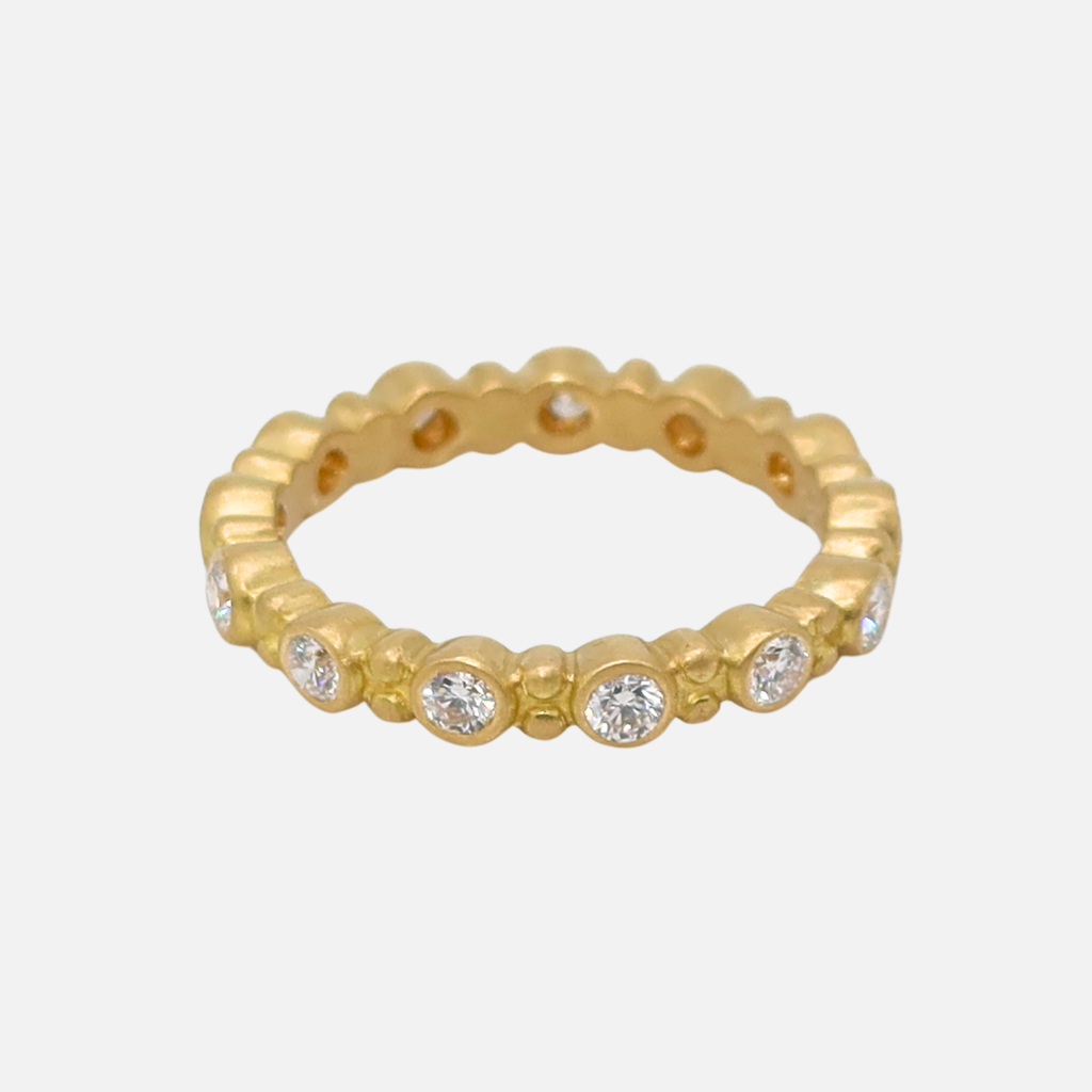 Garland Small Diamond Band in 20K Peach Gold