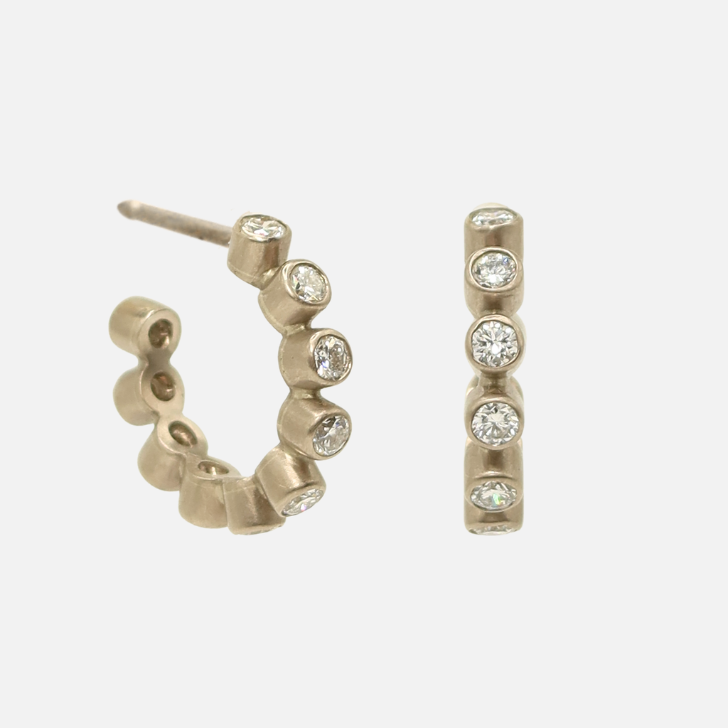 Meadow Large Diamond Hoops in 18K Alpine Gold