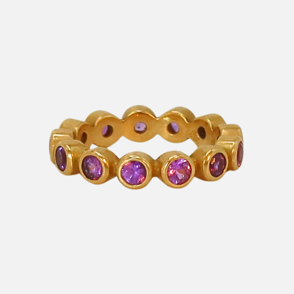 Meadow Purple Sapphire Band in 20K Peach Gold Reinstein Ross Goldsmiths