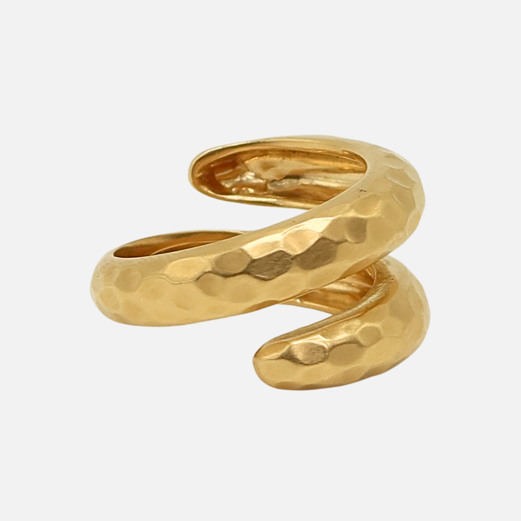 Hammered Double Wrap Band in 20K Peach Gold Reinstein Ross Goldsmiths