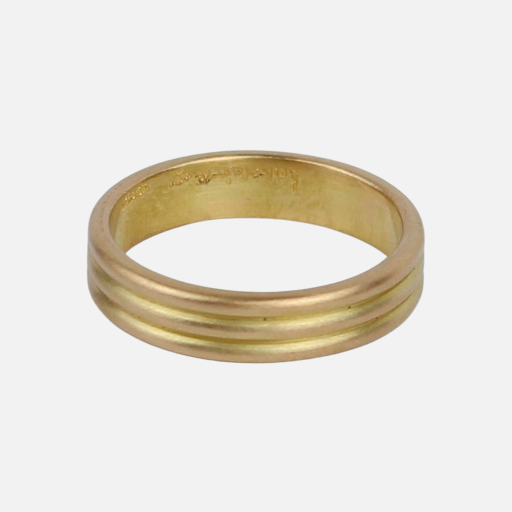 Penta Triple Band in 20K Peach Gold- 5mm