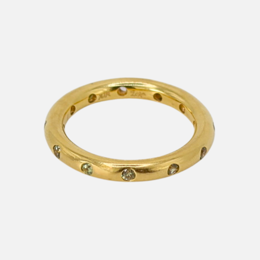 Round Evenly Spaced Green Sapphire Band in 20K Peach Gold- 3mm Reinstein Ross Goldsmiths