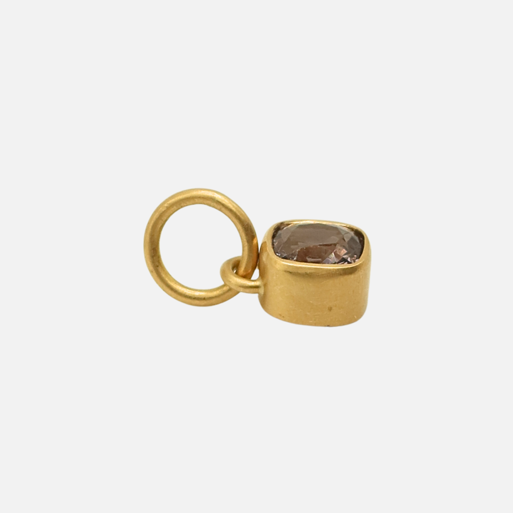 Sonoma Cushion Cut Grey Spinel Pendant in 20K Peach Gold