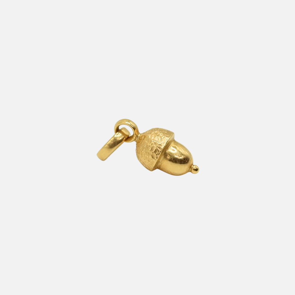 Sonoma Acorn Small Hammered Pendant in 20K Peach Gold