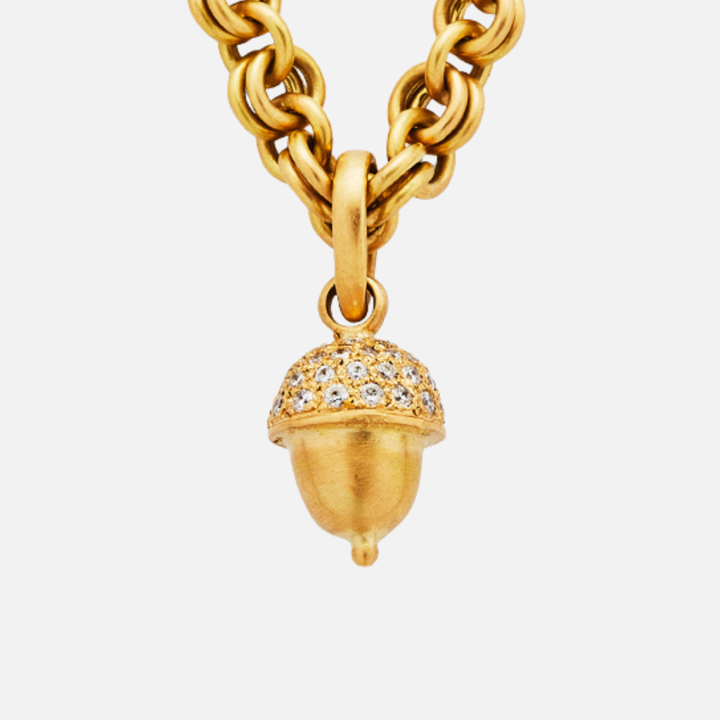 Sonoma Acorn X-Large Diamond Pendant in 20K Peach Gold