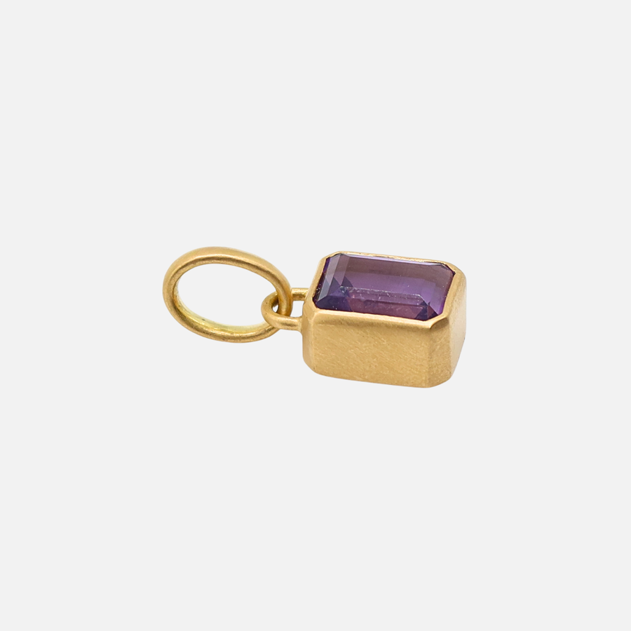 Sonoma Emerald Cut Amethyst Pendant in 20K Peach Gold