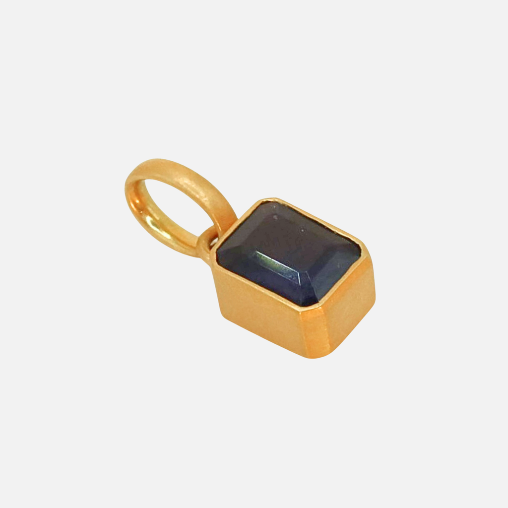 Sonoma Emerald Cut Iolite Pendant in 20K Peach Gold