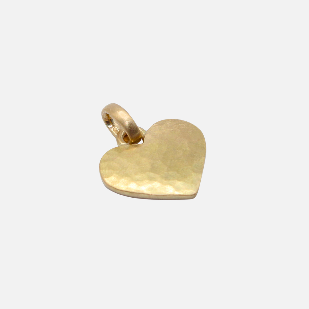 Sonoma Hammered Heart Pendant in 20K Peach Gold Reinstein Ross Goldsmiths