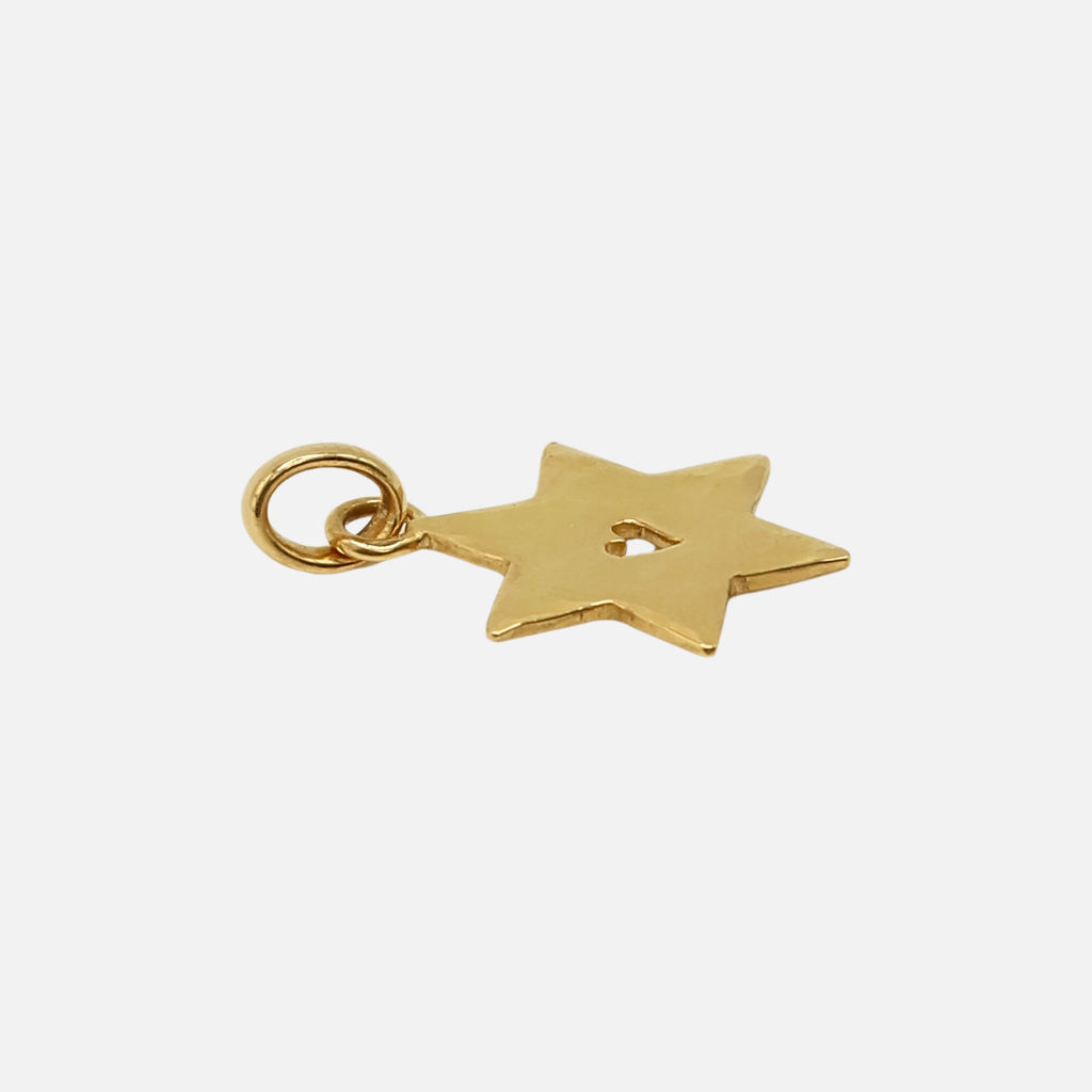 Sonoma Hammered Star of David Heart Pendant in 20K Peach Gold