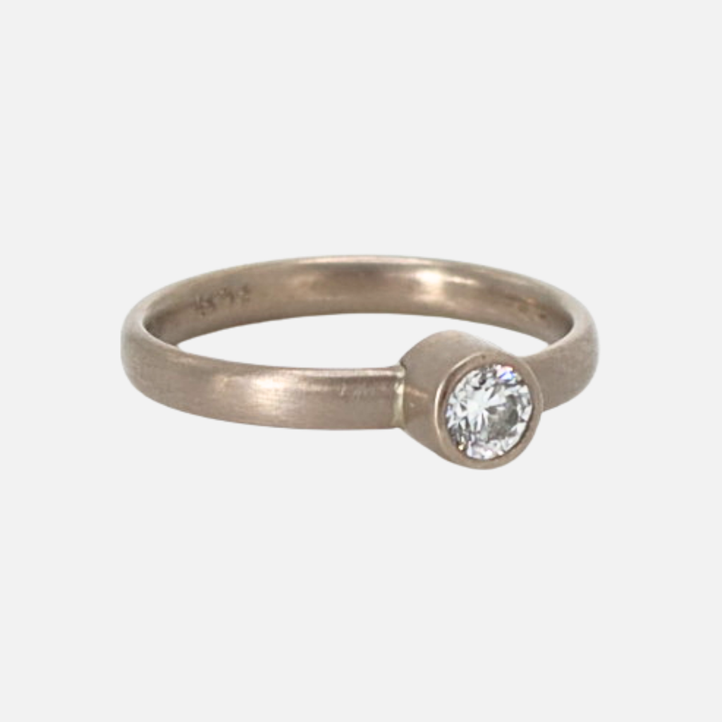 Sonoma Mini Round Diamond Ring in 18K Alpine Gold Reinstein Ross Goldsmiths
