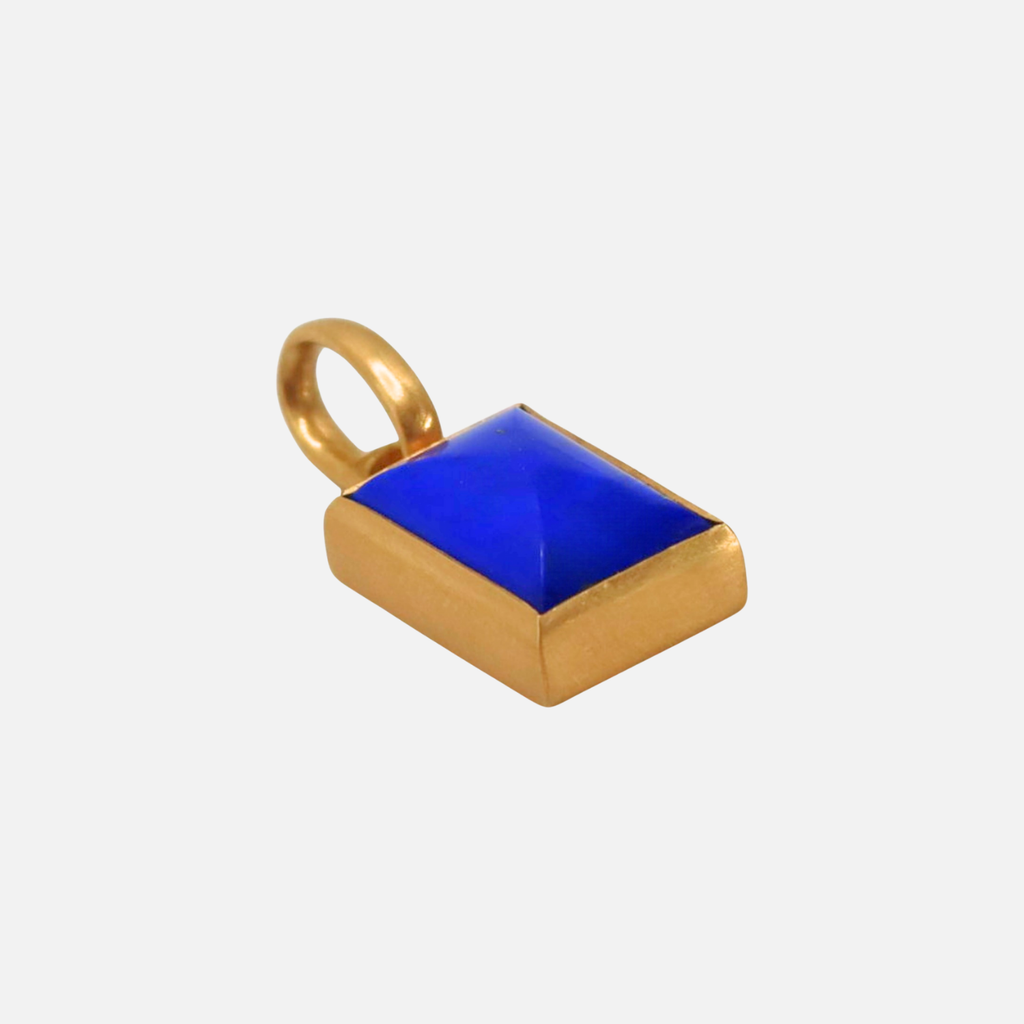 Sonoma Rectangular Lapis Pendant in 20K Peach Gold
