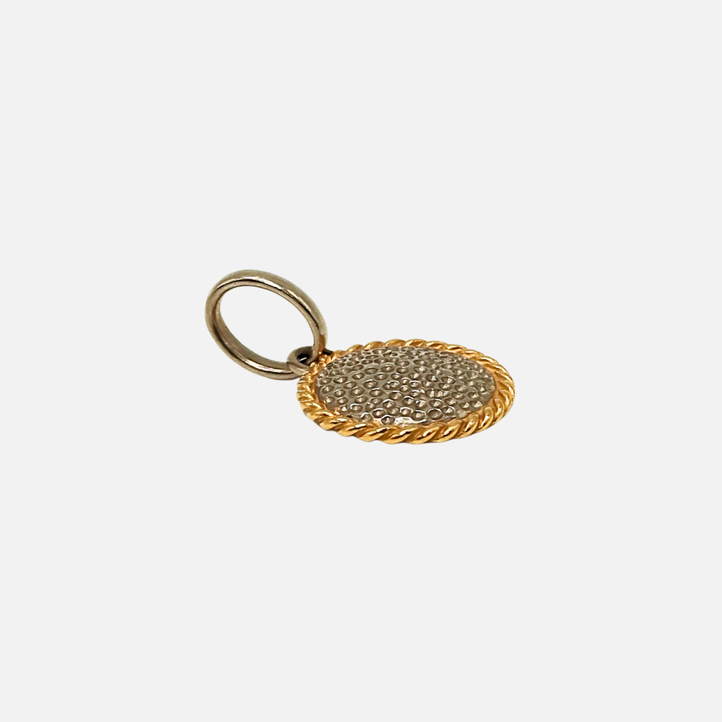 Sonoma "Twist" Golfball Pendant in 22K Apricot Gold and 18K Alpine Gold Reinstein Ross Goldsmiths