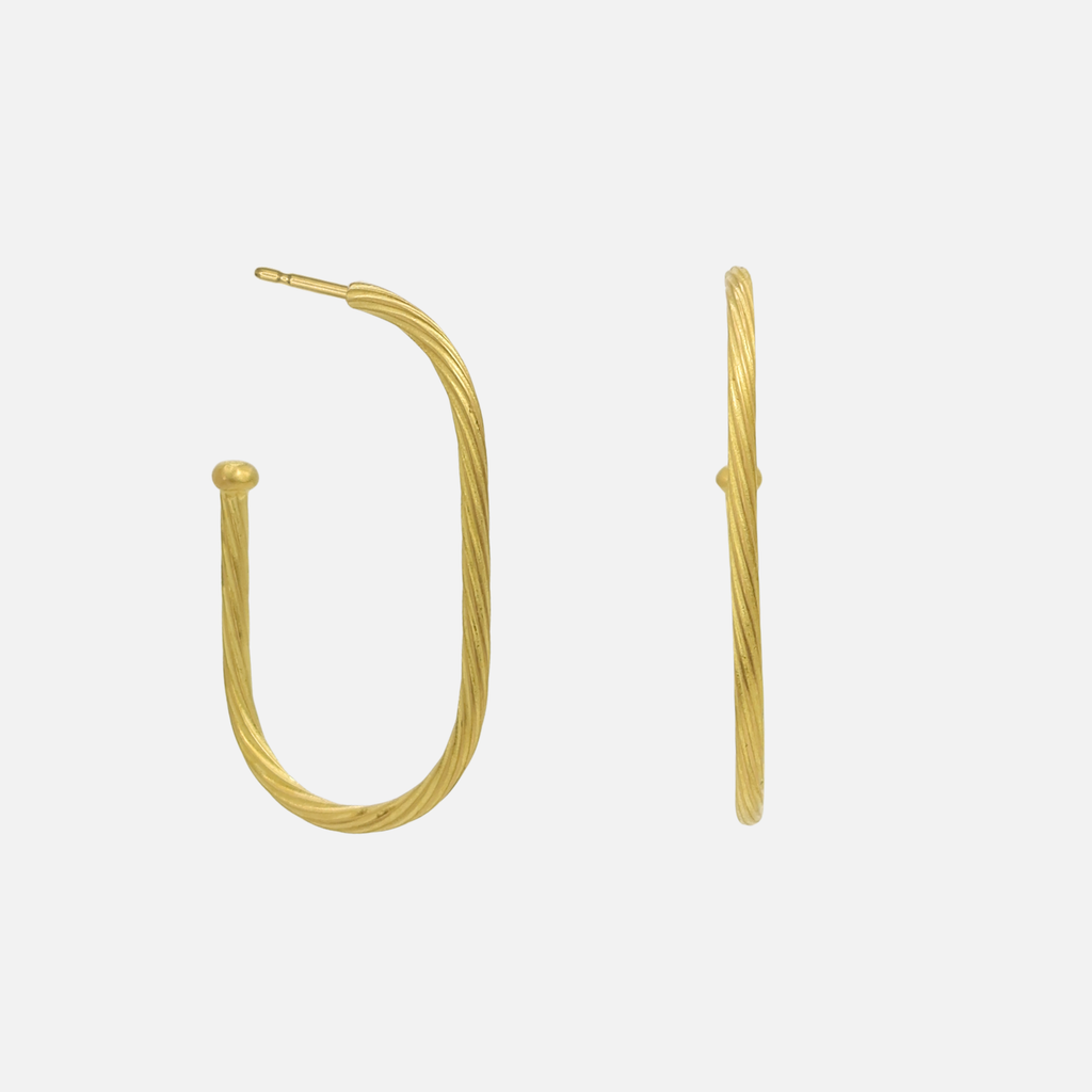 Swirl Large Hoops in 20K Peach Gold Reinstein Ross Goldsmiths