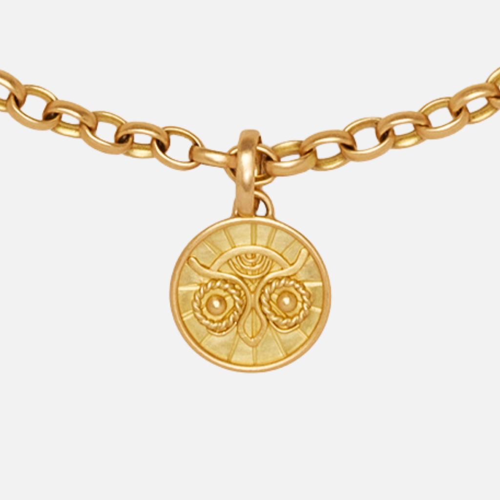 Animalia "Flaco" Owl Pendant in 20K Peach Gold Reinstein Ross Goldsmiths