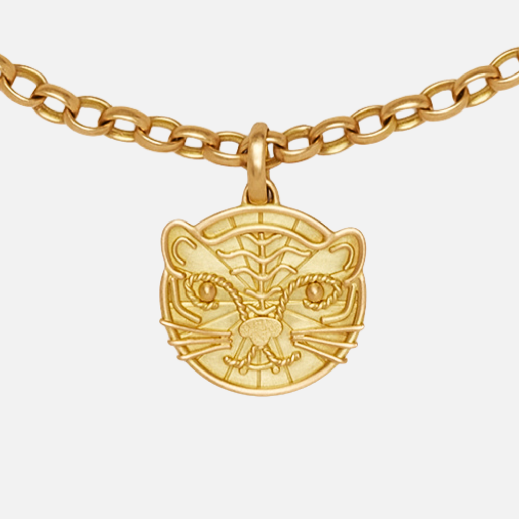 Animalia Tiger Pendant in 20K Peach Gold Reinstein Ross Goldsmiths