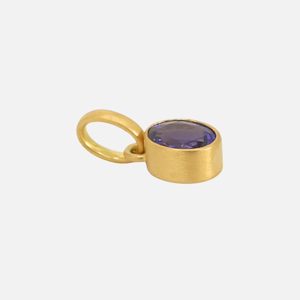 Sonoma Oval Faceted Tanzanite Pendant in 20K Peach Gold