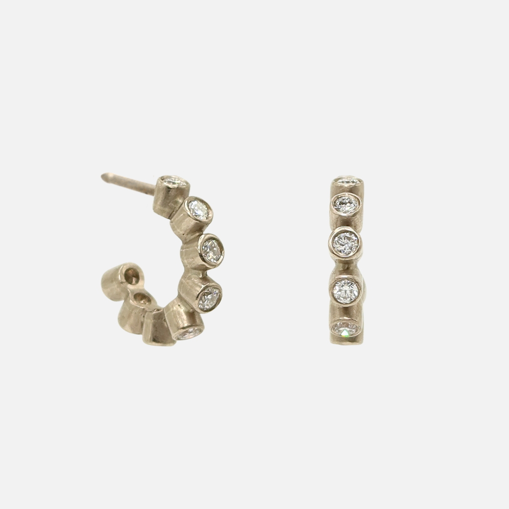 Meadow Small Diamond Hoops in 18K Alpine Gold