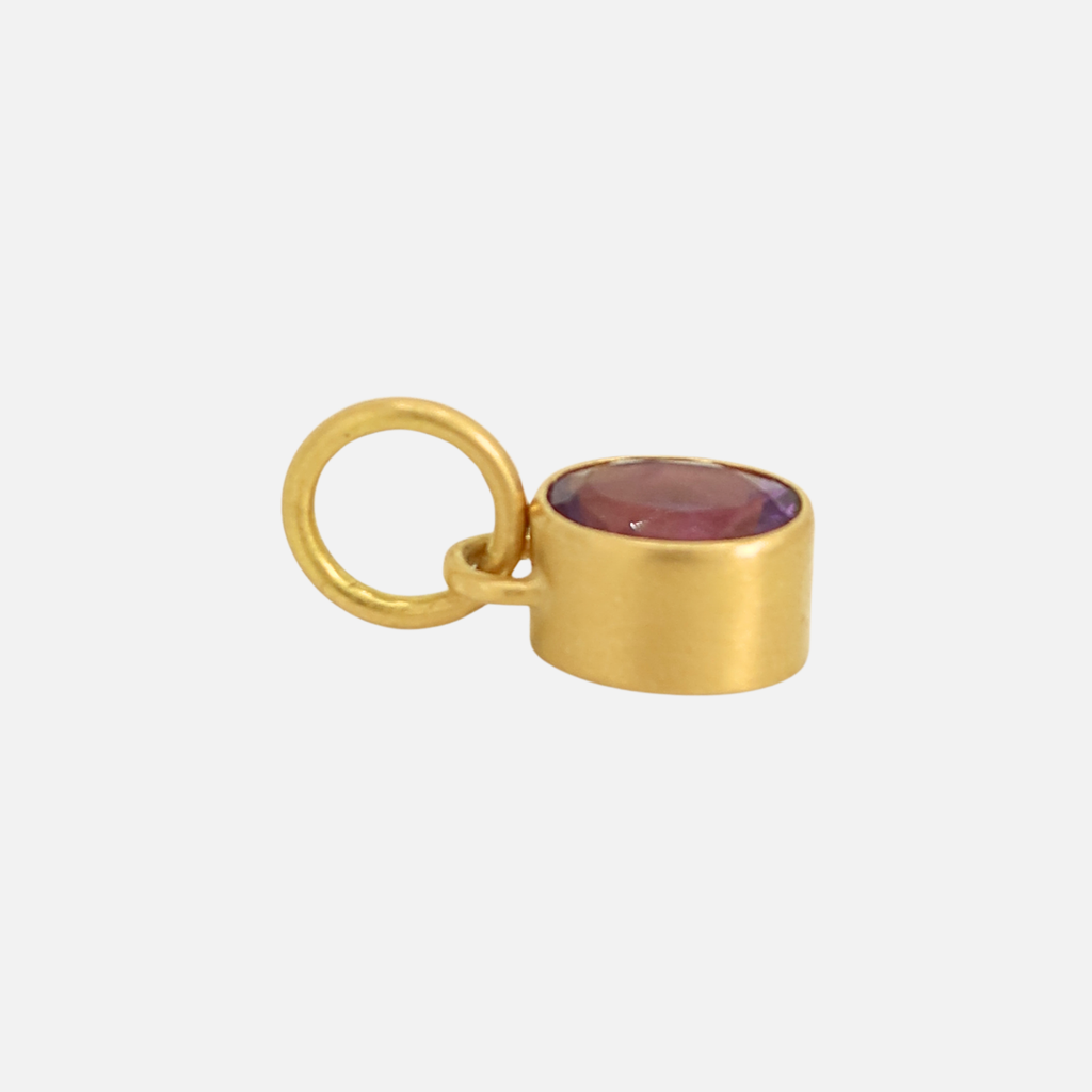 Sedona Oval Amethyst Pendant in 20K Peach Gold