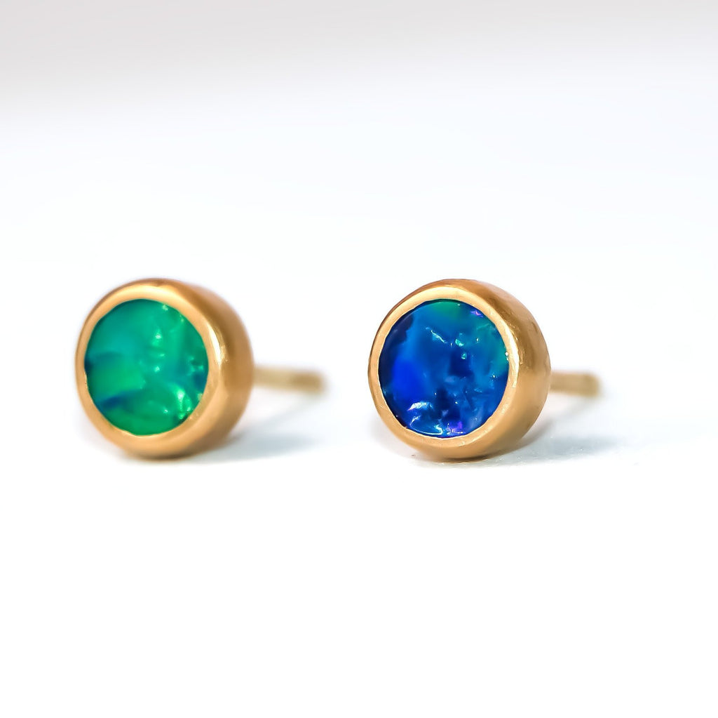 Sedona Opal Studs in 20K Peach Gold- 5mm Reinstein Ross Goldsmiths