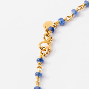 Isabella "Classic" Blue Sapphire Necklace in 20K Peach Gold- 18" Reinstein Ross Goldsmiths