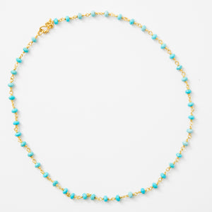 Isabella "Classic" Turquoise Necklace in 20K Peach Gold- 18" Reinstein Ross Goldsmiths