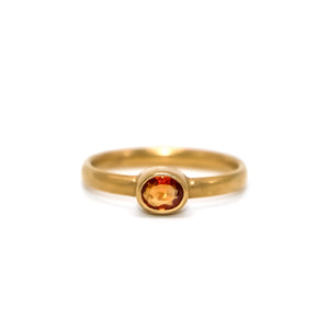 Sonoma Mini Oval Orange Sapphire Ring in 20K Peach Gold Reinstein Ross Goldsmiths