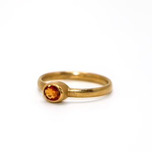 Sonoma Mini Oval Orange Sapphire Ring in 20K Peach Gold Reinstein Ross Goldsmiths