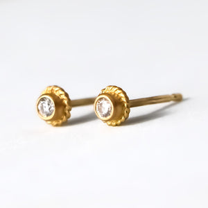 Holly Diamond Studs in 20K Peach Gold Reinstein Ross Goldsmiths