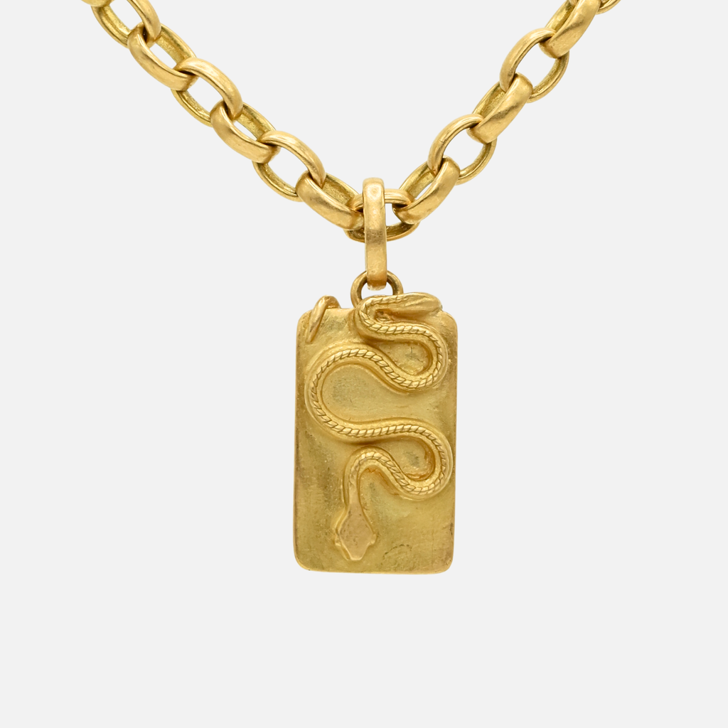 Animalia Serpentine Tag in 20K Peach Gold