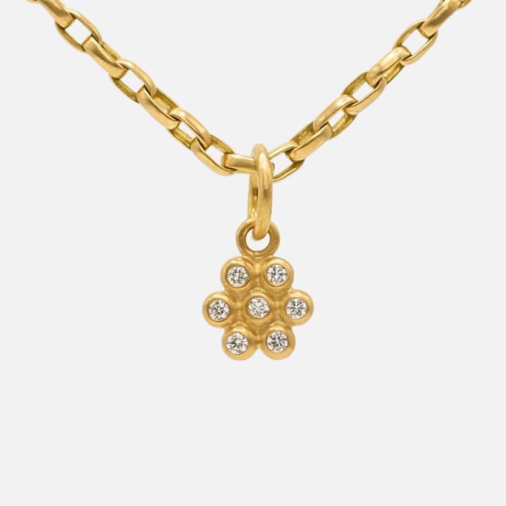 Snowdrop Large Diamond Pendant in 20K Peach Gold