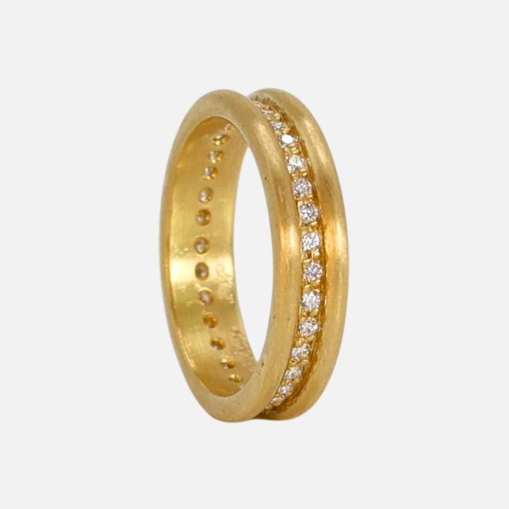 Shimmer Mini Diamond Band in 20K Peach Gold