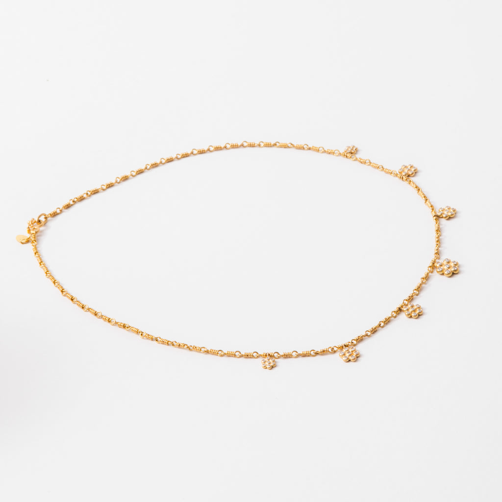 Snowdrop Seven "Isabella" Necklace in 20K Peach Gold