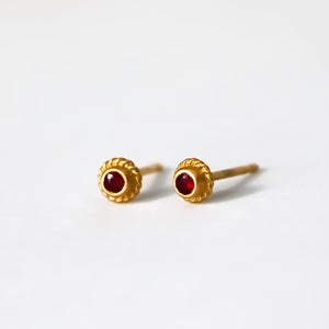 Holly Ruby Studs in 20K Peach Gold Reinstein Ross Goldsmiths