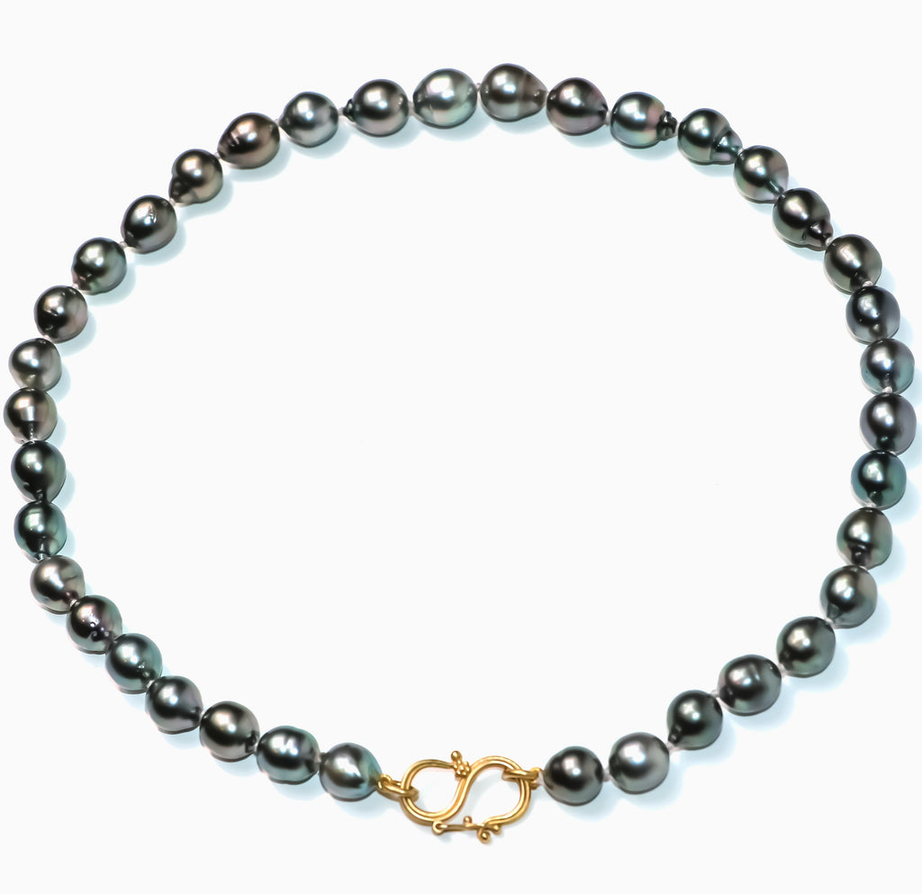 Dyan S Hook Tahitian South Sea Pearl Necklace in 20K Peach Gold