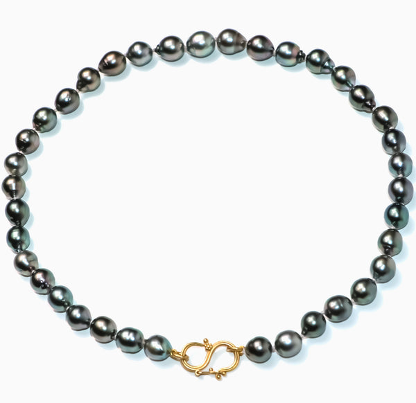 Dyan S Hook Tahitian South Sea Pearl Necklace in 20K Peach Gold
