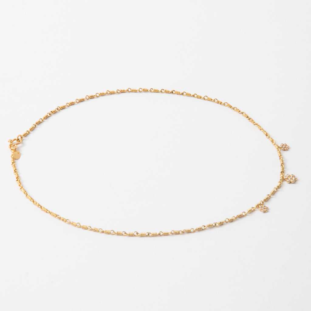 Snowdrop Trio "Isabella" Necklace in 20K Peach Gold