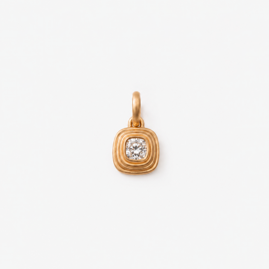 Dyan Cushion Cut Diamond Pendant in 20K Peach Gold