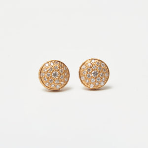 Diamond Match™ Pave Dome Large Studs in 20K Peach Gold Reinstein Ross Goldsmiths