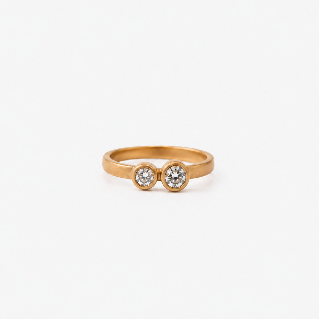 Sonoma "Toi et Moi" Diamond Pinky Ring in 20K Peach Gold